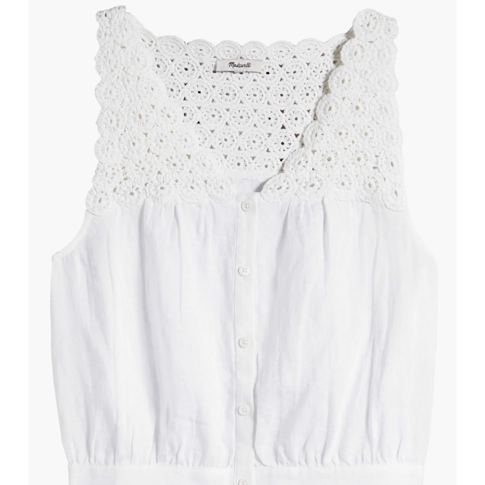 Madewell Crocheted V-Neck Bubble Top, size 10